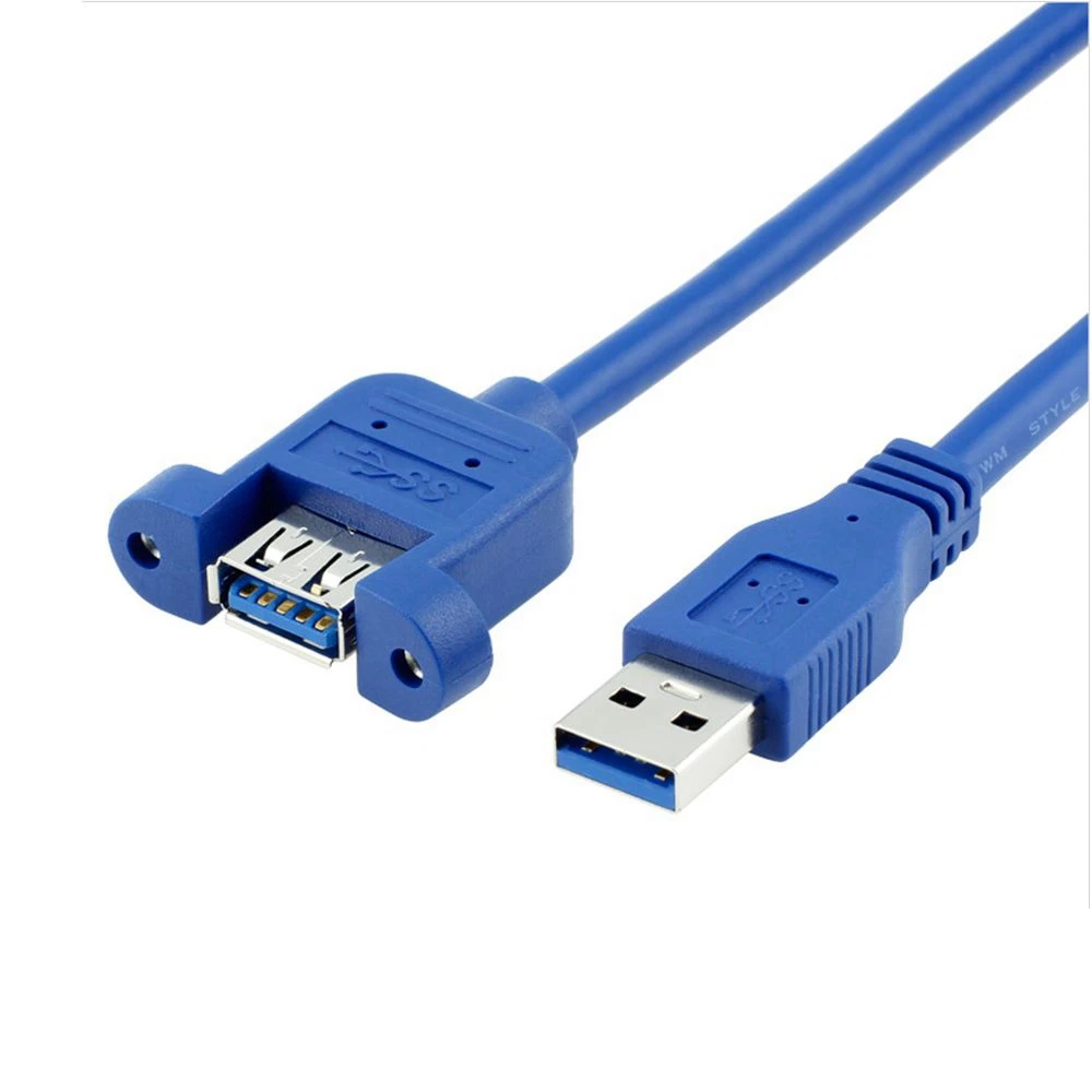 

High Speed USB 3.0 Male To Female USB 3.0 Extension Cable Wire Computer Host Panel Mount Screw USB Connector Adapter