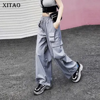 XITAO High Waist Pocket Pants Patchwork Pleated Women Clothes 2020 Spring New Fashion Elastic Waist Flat Wide Leg Pants DMY3534
XITAO High Waist Pocket Pants Patchwork Pleated Women Clothes 2020 Spring New Fashion Elastic Waist Flat Wide Leg Pants DMY3534