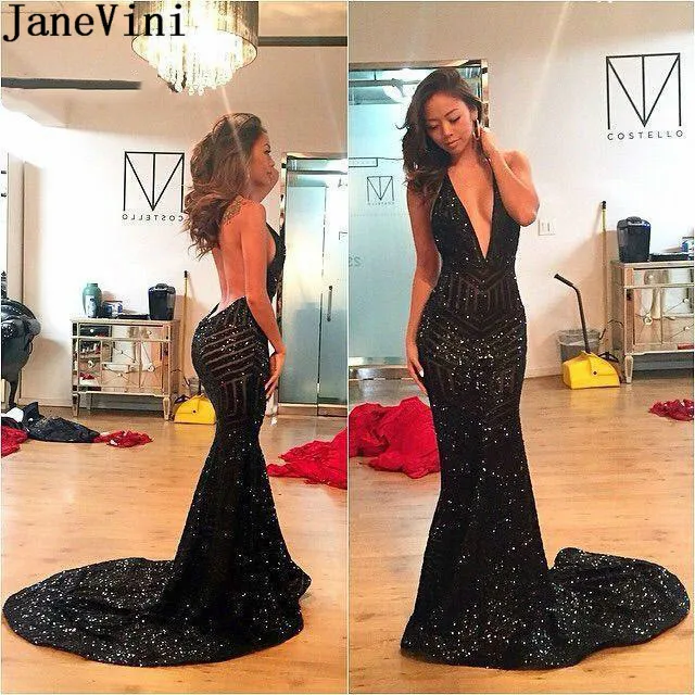 JaneVini Shining Sequins Woman Dress Elegant Evening Mermaid Party Gowns Sexy African Long Evening Dresses Black V-Neck Backless
JaneVini Shining Sequins Woman Dress Elegant Evening Mermaid Party Gowns Sexy African Long Evening Dresses Black V-Neck Backless