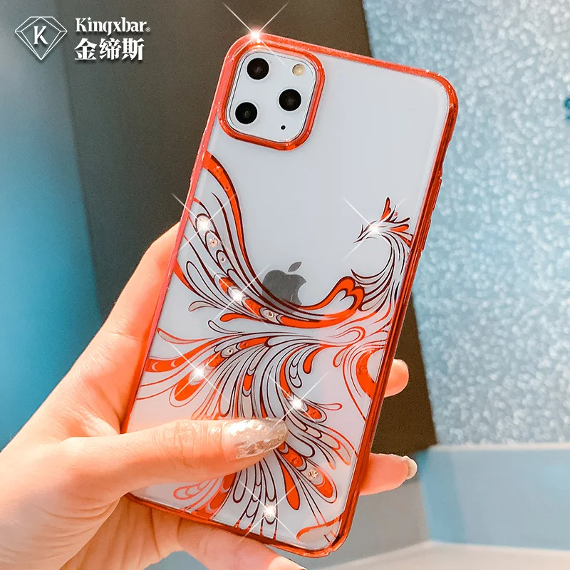 KINGXBAR блестящие бриллианты Феникс Чехлы для Apple iPhone 11/ 11 Pro/ Pro Max Роскошный Кристалл