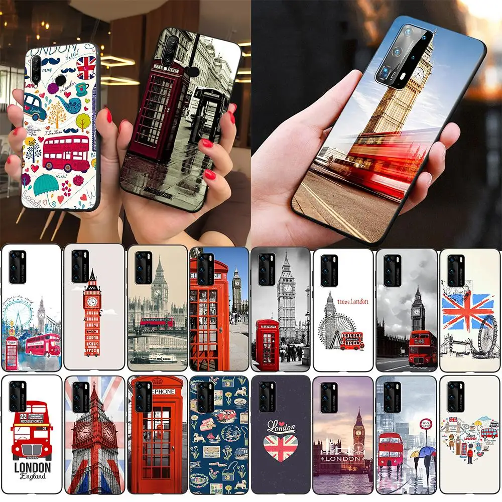 Z127 London Bus England Telephone Soft Silicone Cover for Huawei P10 Y5 Y6 Y7 Y9 Prime 2019 2018 2017 TPU Case | Мобильные телефоны