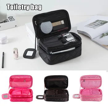 Double Layers Makeup Bag Waterproof Rhomboids Travel Cosmetic Toiletry Necessaries Bag Case H66 
Double Layers Makeup Bag Waterproof Rhomboids Travel Cosmetic Toiletry Necessaries Bag Case H66
