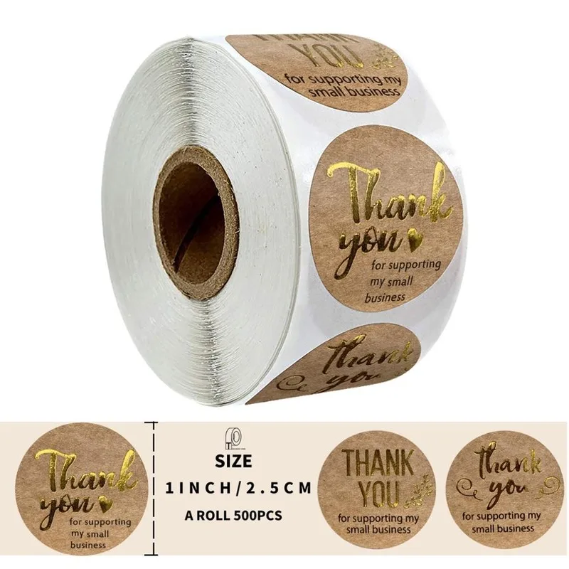 3 Different Designs Per Roll Thank You for Supporting My Small Business Kraft Stickers with Gold Foil Round Stationery Sticker
3 Different Designs Per Roll Thank You for Supporting My Small Business Kraft Stickers with Gold Foil Round Stationery Sticker