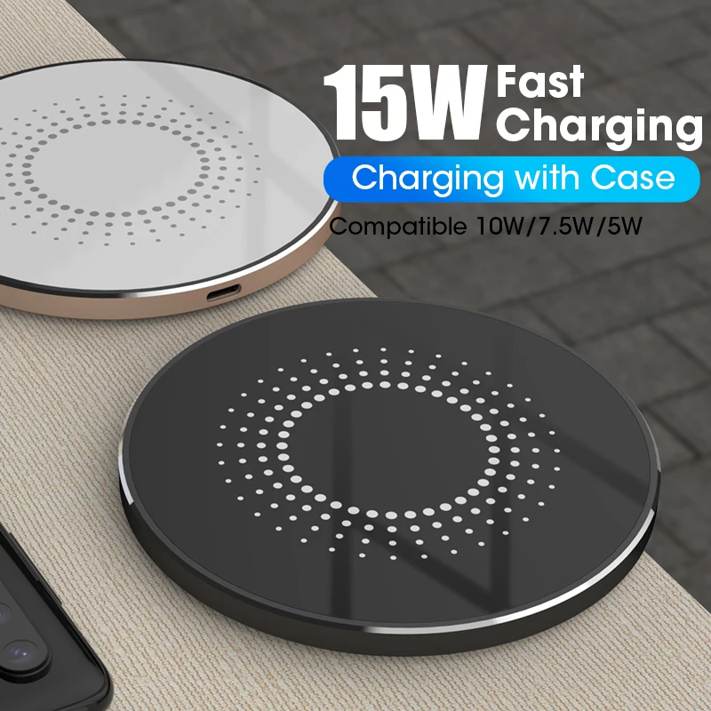 

15W Qi Fast Wireless Charger for iPhone 11 11Pro Type-C Charging Pad for iPhone XR XS 8 Chargers 10W Wireless Charging Receiver
