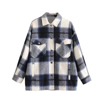 Lapel Woolen Plaid Shirt Jacket Women Autumn New Casual Long Sleeve Retro Loose Jacket for Women 2020 Ladies Clothing CDR2297
Lapel Woolen Plaid Shirt Jacket Women Autumn New Casual Long Sleeve Retro Loose Jacket for Women 2020 Ladies Clothing CDR2297