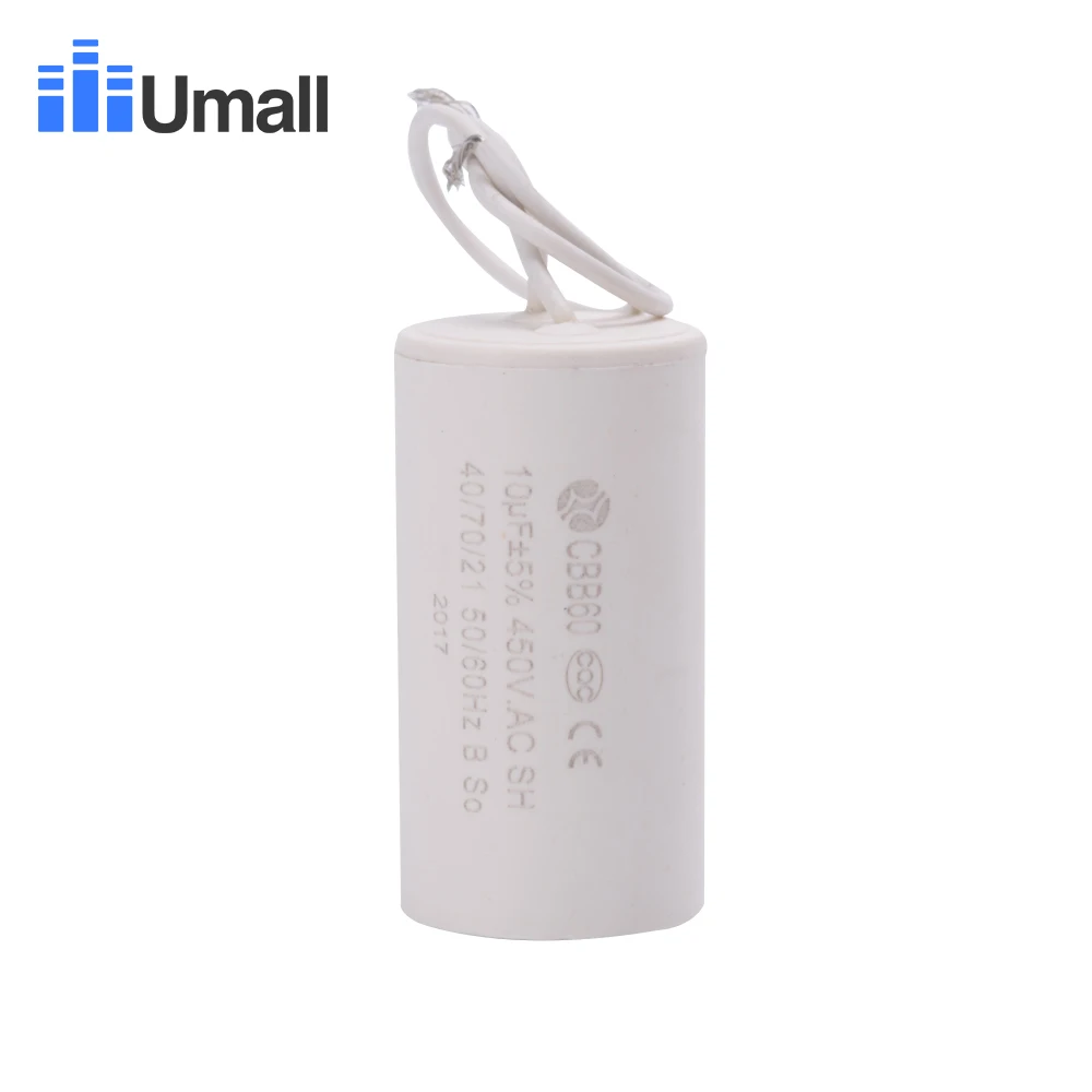 

CBB60 450V 10uF running two wires motor start capacitor for water pumps