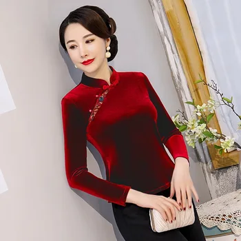 Spring New Velvet Female Tang Coat Elegant Slim Patchwork Chinese Traditional Blouse Plus Size 3XL 4XL Shirt Oriental Tops
Spring New Velvet Female Tang Coat Elegant Slim Patchwork Chinese Traditional Blouse Plus Size 3XL 4XL Shirt Oriental Tops