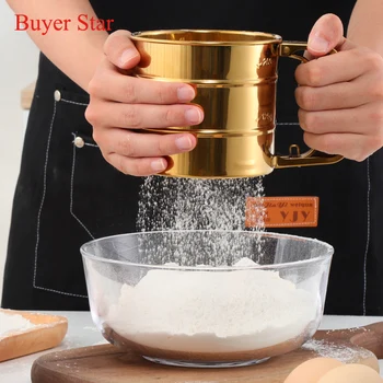 Stainless Steel Mesh Flour Sifter with Scale Sieve Cup Baking Tools Icing Sugar Shaker Sieve Cup Decorating Pastry Tools Bakewar 
Stainless Steel Mesh Flour Sifter with Scale Sieve Cup Baking Tools Icing Sugar Shaker Sieve Cup Decorating Pastry Tools Bakewar