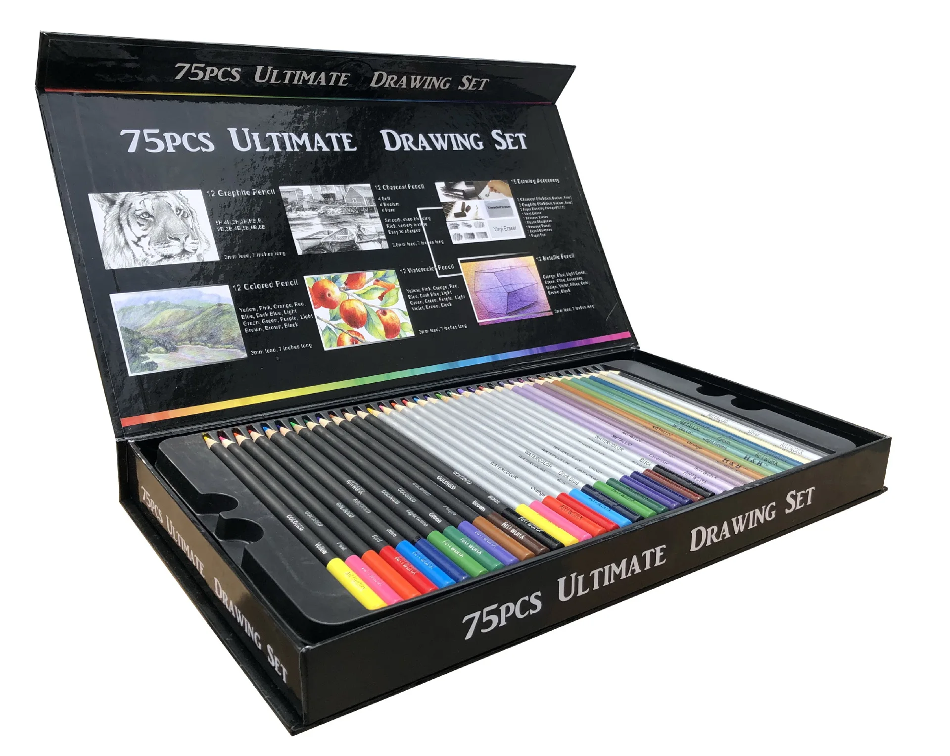 Cross-Border High-quality Painting Color Lead Professional Adult Book Box Drawing Stationery 75 Pieces Colored Pencil Set
Cross-Border High-quality Painting Color Lead Professional Adult Book Box Drawing Stationery 75 Pieces Colored Pencil Set