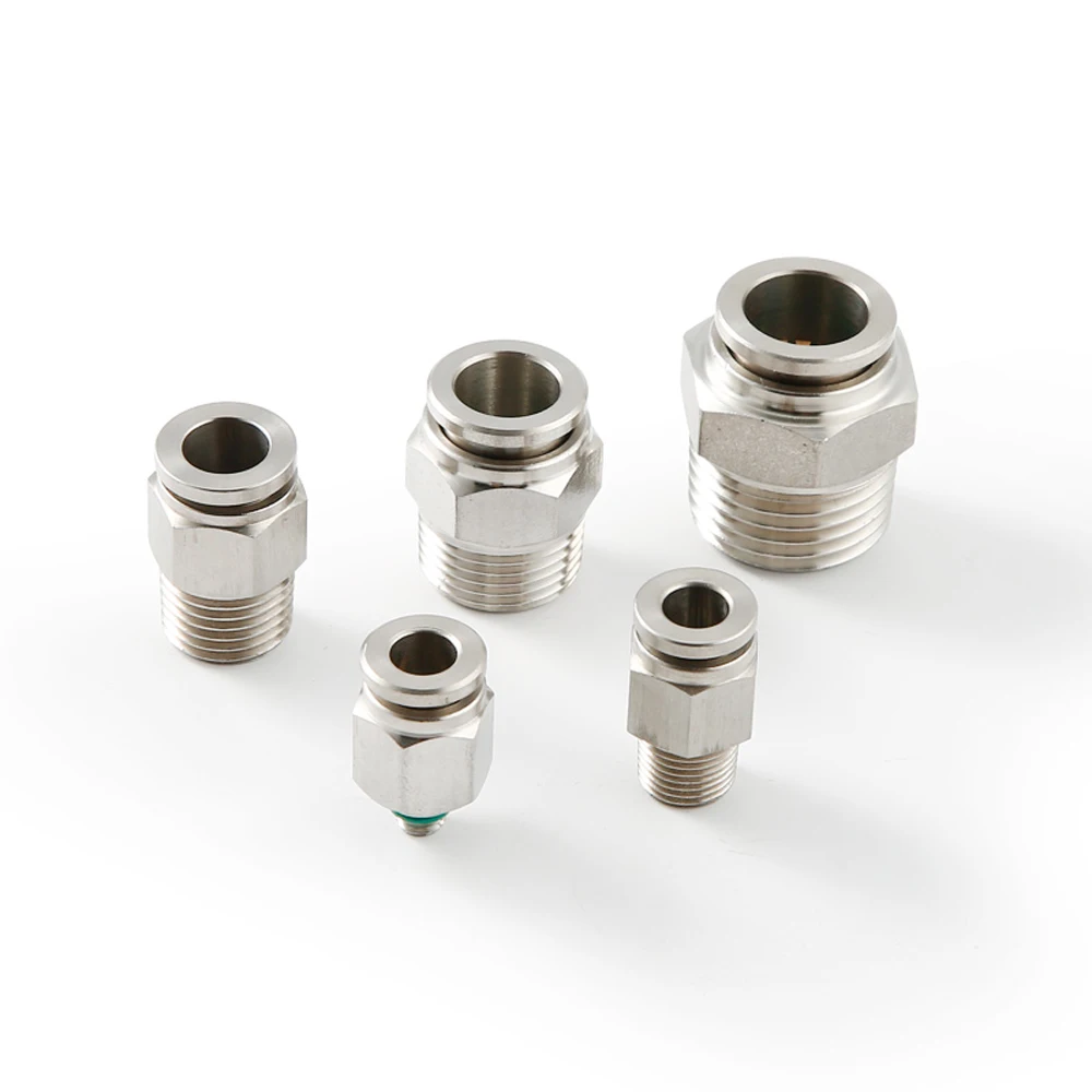 Pneumatic PC connector M5 1/8" 1/4" 3/8" 1/2" Male BSPT Thread 304 Stainless Steel Push In Quick Connector Air Fitting Plumbing
Pneumatic PC connector M5 1/8" 1/4" 3/8" 1/2" Male BSPT Thread 304 Stainless Steel Push In Quick Connector Air Fitting Plumbing