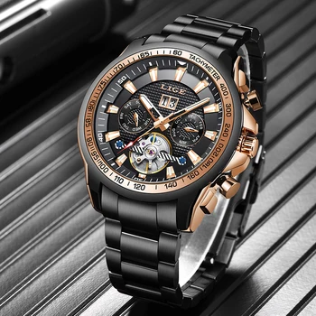 LIGE 2020 business watch men automatic luminous clock men tourbillon waterproof mechanical watch top brand relogio masculino
LIGE 2020 business watch men automatic luminous clock men tourbillon waterproof mechanical watch top brand relogio masculino