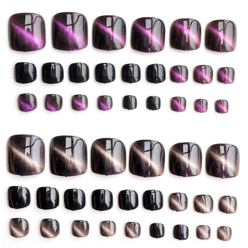 1Set Cat Eye Pattern Foot False Nail Tips Fashion Lady Fake Short Toes Nails Toe Art Acrylic 24pcs
1Set Cat Eye Pattern Foot False Nail Tips Fashion Lady Fake Short Toes Nails Toe Art Acrylic 24pcs