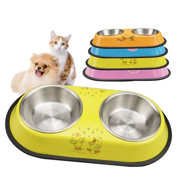 Double Dog Cat Bowls Non-spill & Non-skid Design Food Water Feeder for Small Dogs Cats Feeding Stainless Steel Pet Bowl Supplies
Double Dog Cat Bowls Non-spill & Non-skid Design Food Water Feeder for Small Dogs Cats Feeding Stainless Steel Pet Bowl Supplies