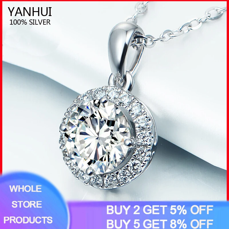 YANHUI Round 1.0ct 6mm Lab Diamond Pendant&Necklaece 18K White Gold Color Silver 925 Necklace Silver 925 Jewelry Woman Girl Gift
YANHUI Round 1.0ct 6mm Lab Diamond Pendant&Necklaece 18K White Gold Color Silver 925 Necklace Silver 925 Jewelry Woman Girl Gift