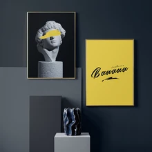 David escultura amarelo banana arte deco pintura sala decoração da parede cartaz impressão pintura por atacado(China)