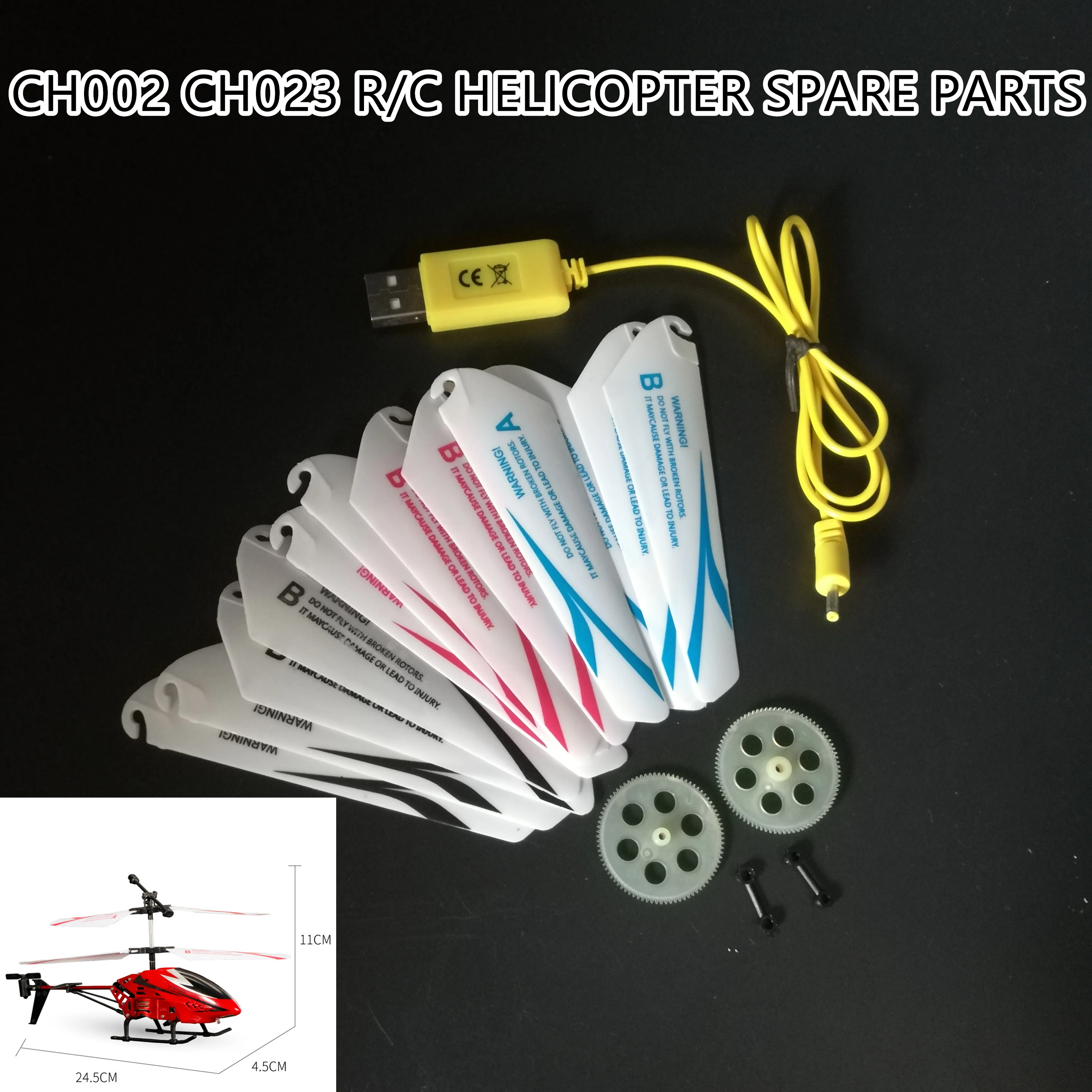 

R/C Helicopters Mini Copter R/C Model Toys Airplane Spare Parts 9cm Main Blades Gears 84T teeth Gear USB Charger 1.4cm Buckles