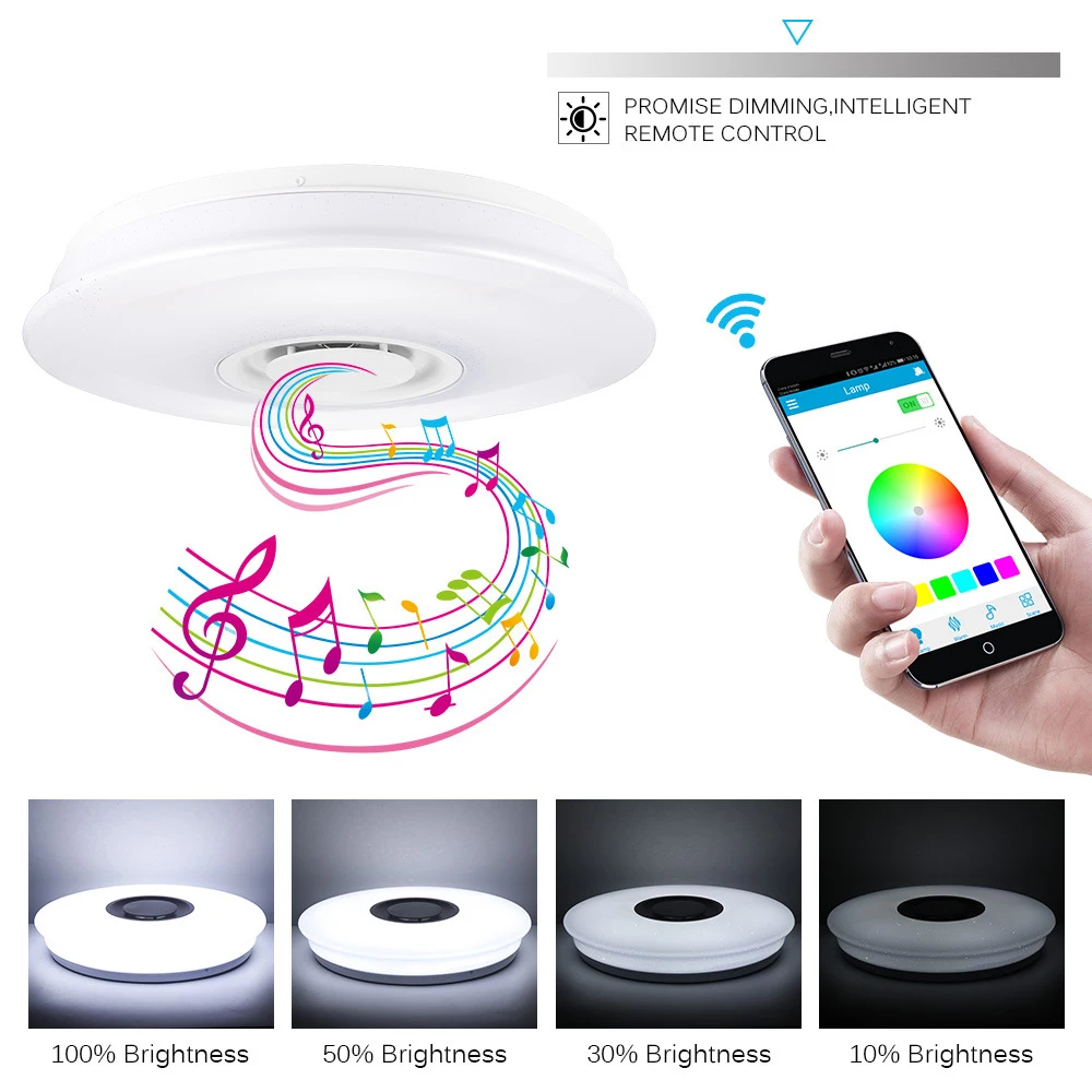 Music Led Ceiling Light 36W RGBW Flush Mount Round Music with Bluetooth Speaker Remote Control Dimmable Color Changing Lamps
Music Led Ceiling Light 36W RGBW Flush Mount Round Music with Bluetooth Speaker Remote Control Dimmable Color Changing Lamps