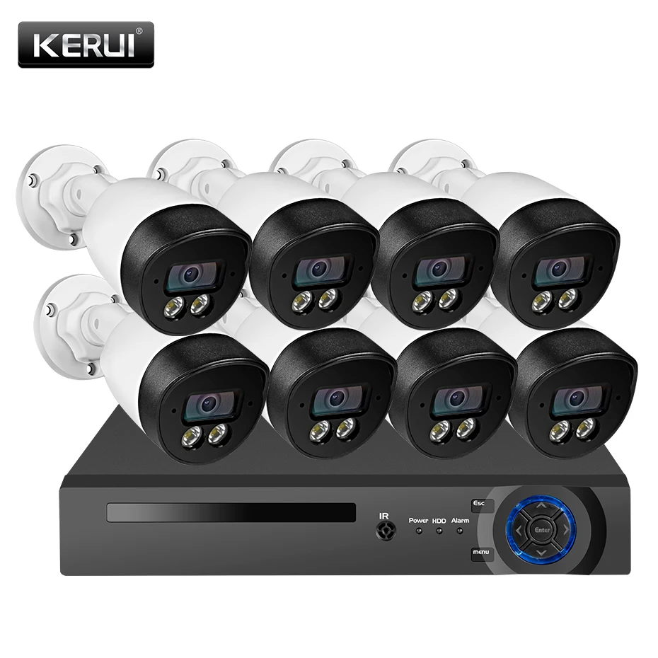 Фото Камера видеонаблюдения KERUI H.265 8 каналов 5 Мп двусторонняя аудиосвязь IP ночное