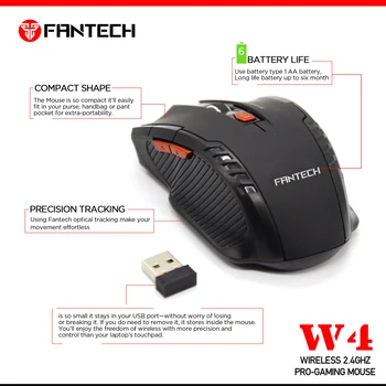 FANTECH 2.4GHZ W4 Wirelsdd Gaming Mouse 2000DPI Adjustable Professional-Grade Gaming Mouse For LOL PUNG Game Player Mouse Gamer
FANTECH 2.4GHZ W4 Wirelsdd Gaming Mouse 2000DPI Adjustable Professional-Grade Gaming Mouse For LOL PUNG Game Player Mouse Gamer
