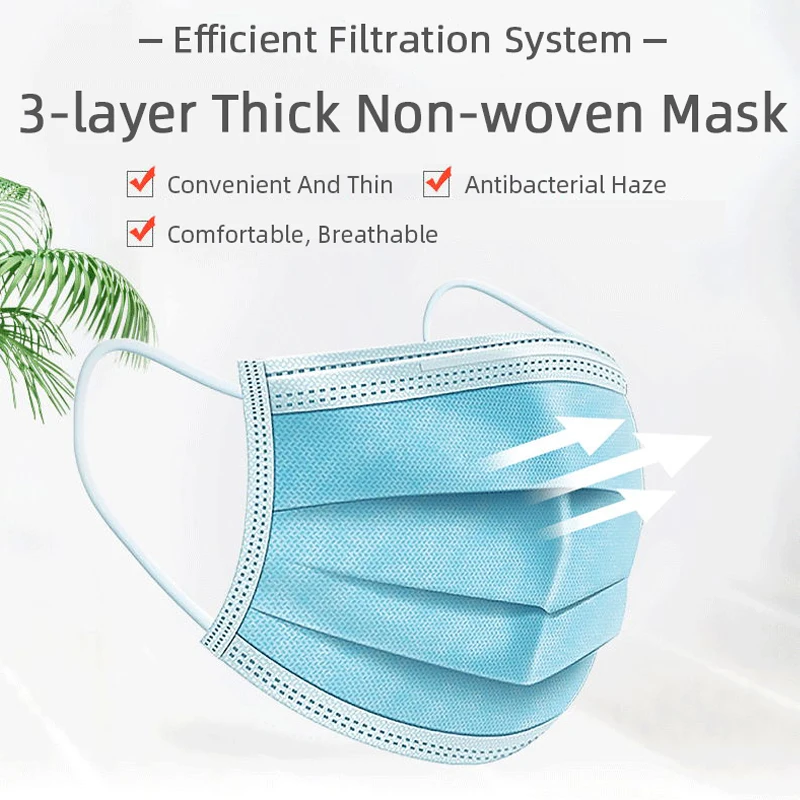 100/pcs disposable non-medical masks 3-layer filter dustproof non-woven masks anti-virus Prevent bacteria contrast fpp2 KN95
100/pcs disposable non-medical masks 3-layer filter dustproof non-woven masks anti-virus Prevent bacteria contrast fpp2 KN95