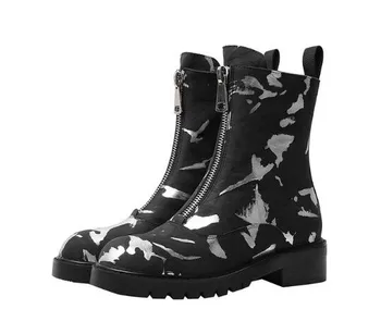 2020 GYXS Fashion High quality cowhide European and American style lace up Retro doodle Simple and versatile ankle boots black
2020 GYXS Fashion High quality cowhide European and American style lace up Retro doodle Simple and versatile ankle boots black