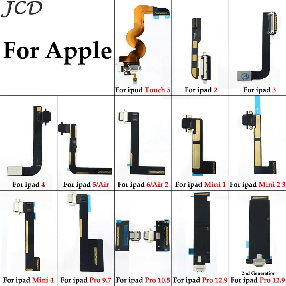 JCD Charging Port Flex Cables For ipad 2 3 4 5 6 Air 2 Mini 1 3 4 Pro 9.7 10.5 12.9 USB Charger Connector Rear Plug Socket Dock
JCD Charging Port Flex Cables For ipad 2 3 4 5 6 Air 2 Mini 1 3 4 Pro 9.7 10.5 12.9 USB Charger Connector Rear Plug Socket Dock