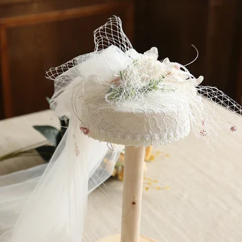 Fairy Forest Flower Long White Veil Wedding Hat For Women Ins Fashion Lace SInamay Fascinator Hat Church Royal Party Headwear
Fairy Forest Flower Long White Veil Wedding Hat For Women Ins Fashion Lace SInamay Fascinator Hat Church Royal Party Headwear