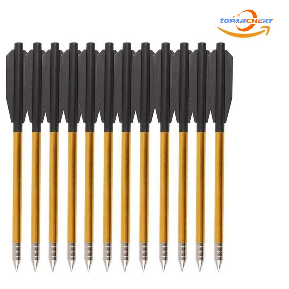 Toparchery Aluminium Crossbow Bolts Arrows For Crossbow Hunting Powerful 6.25" Steel Tips Hunting Arrows For 50-80lbs Pistol
Toparchery Aluminium Crossbow Bolts Arrows For Crossbow Hunting Powerful 6.25" Steel Tips Hunting Arrows For 50-80lbs Pistol