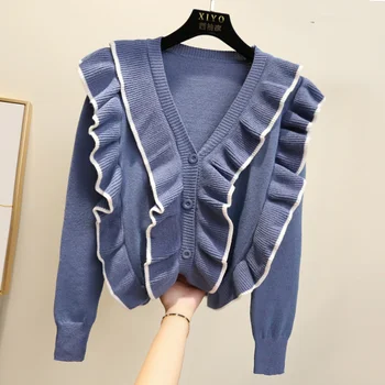 multi layer lotus leaf 2020 new long sleeve small sweet sweaters ruffles V-neck cardigan
multi layer lotus leaf 2020 new long sleeve small sweet sweaters ruffles V-neck cardigan