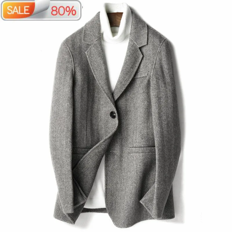 Wool Coat Men Spring Autumn Korean Jacket Slim Fit Blazer Mens Coats and Jackets Casaco Masculino D-19-00A1A B23016
Wool Coat Men Spring Autumn Korean Jacket Slim Fit Blazer Mens Coats and Jackets Casaco Masculino D-19-00A1A B23016