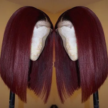 #1b/Dark Red Ombre Color Short Bob Fiber Wigs Glueless Natural Straight Synthetic Heat Resistant Fiber Hair Wine Red Wig
#1b/Dark Red Ombre Color Short Bob Fiber Wigs Glueless Natural Straight Synthetic Heat Resistant Fiber Hair Wine Red Wig