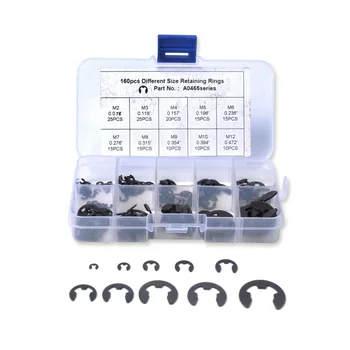 160PCS Circlip Set External/Internal Retaining E-type Cir clip Lock Snap Retaining Ring Assortment Set holes Shaft Collar Washer
160PCS Circlip Set External/Internal Retaining E-type Cir clip Lock Snap Retaining Ring Assortment Set holes Shaft Collar Washer