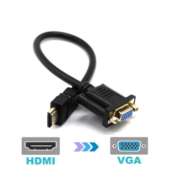Cable HDMI to VGA D-SUB 15 Pin Digital Audio Video AV Converter Cable Connector Gold Plated 30cm HDMI Male to VGA Female Adapter
Cable HDMI to VGA D-SUB 15 Pin Digital Audio Video AV Converter Cable Connector Gold Plated 30cm HDMI Male to VGA Female Adapter