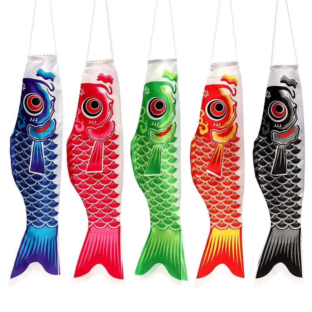 

55cm Koi Nobori Waterproof Japanese Carp Windsock Streamer Hanging Colorful Fish Flag Decor Kite Koinobori Toys For Children