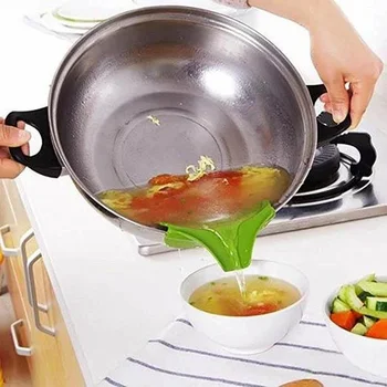 Anti-spill Kitchenware Deflector Slip On Pour Soup Spout Funnel for Pots Pans and Bowls and Jars Kitchen Gadget Tool