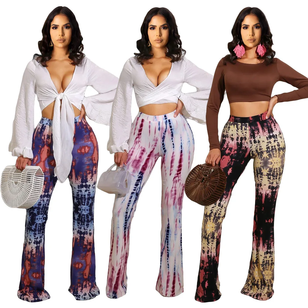 2020 New Autumn Women Trousers Hot Style Model Tie-dye Print High Waist Wide Leg Pants European and American Casual Fashion
2020 New Autumn Women Trousers Hot Style Model Tie-dye Print High Waist Wide Leg Pants European and American Casual Fashion