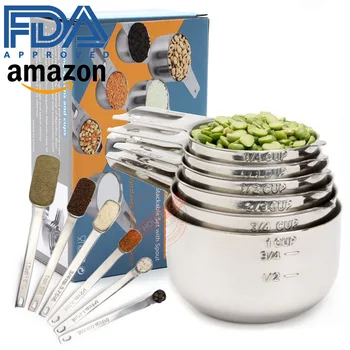 Amazon Baking Stainless Steel Spoon Cup 13 Piece Graduated Cuisine diao wei shao Tool Queen FDA
Amazon Baking Stainless Steel Spoon Cup 13 Piece Graduated Cuisine diao wei shao Tool Queen FDA