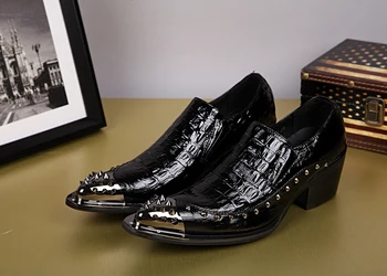 Luxury Rivets Patent Leather Men Shoes High Heels Mens Pointed Toe Elevator Shoes Fashion Show Singer Dancer Work Shoes Size 46
Luxury Rivets Patent Leather Men Shoes High Heels Mens Pointed Toe Elevator Shoes Fashion Show Singer Dancer Work Shoes Size 46