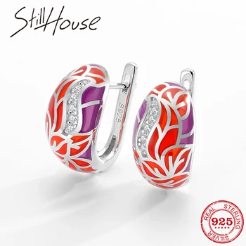 Pink red flowers Enamel Earrings For Women 925 Sterling Silve Earrings with Cubic Zirconia brincos Fashion Jewelry
Pink red flowers Enamel Earrings For Women 925 Sterling Silve Earrings with Cubic Zirconia brincos Fashion Jewelry