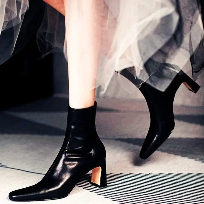 Elegant Punk Goth Women's Genuine Leather Ankle Boots Sexy Block High Heel Square Toe Party Pumps Shoes 34 35 36 37 38 39 40
Elegant Punk Goth Women's Genuine Leather Ankle Boots Sexy Block High Heel Square Toe Party Pumps Shoes 34 35 36 37 38 39 40