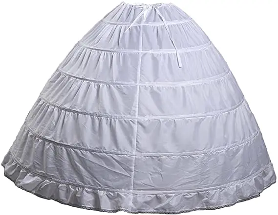 

Romantic New Design 6 Hoop Bridal Petticoat Slip Ball Gown Underskirt Crinoline White Ivory
