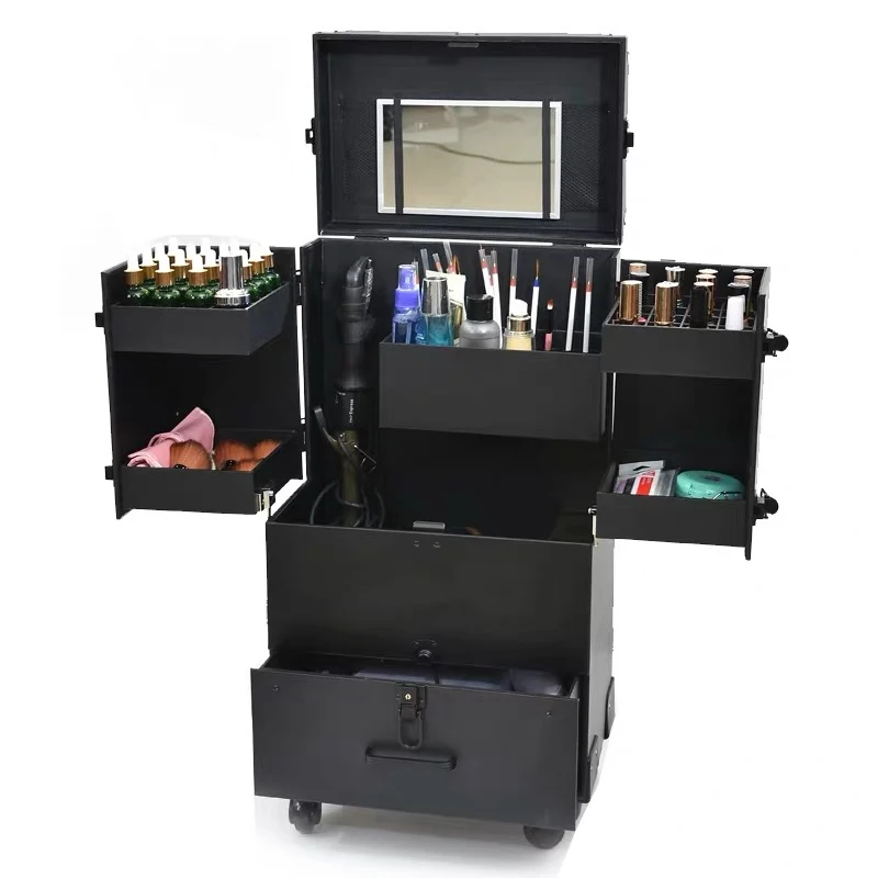 

2019 New Multi-layer Rolling luggage Men Tattoo trolley suitcases Women large capacity Makeup Toolbox cosmetic case with wheel