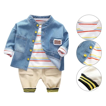 New Autumn Baby Boy Clothes Striped Print Boy Denim Sets Top Pants Coat Cute Toddler Baby Children's Newborn Three-piece Suits
New Autumn Baby Boy Clothes Striped Print Boy Denim Sets Top Pants Coat Cute Toddler Baby Children's Newborn Three-piece Suits