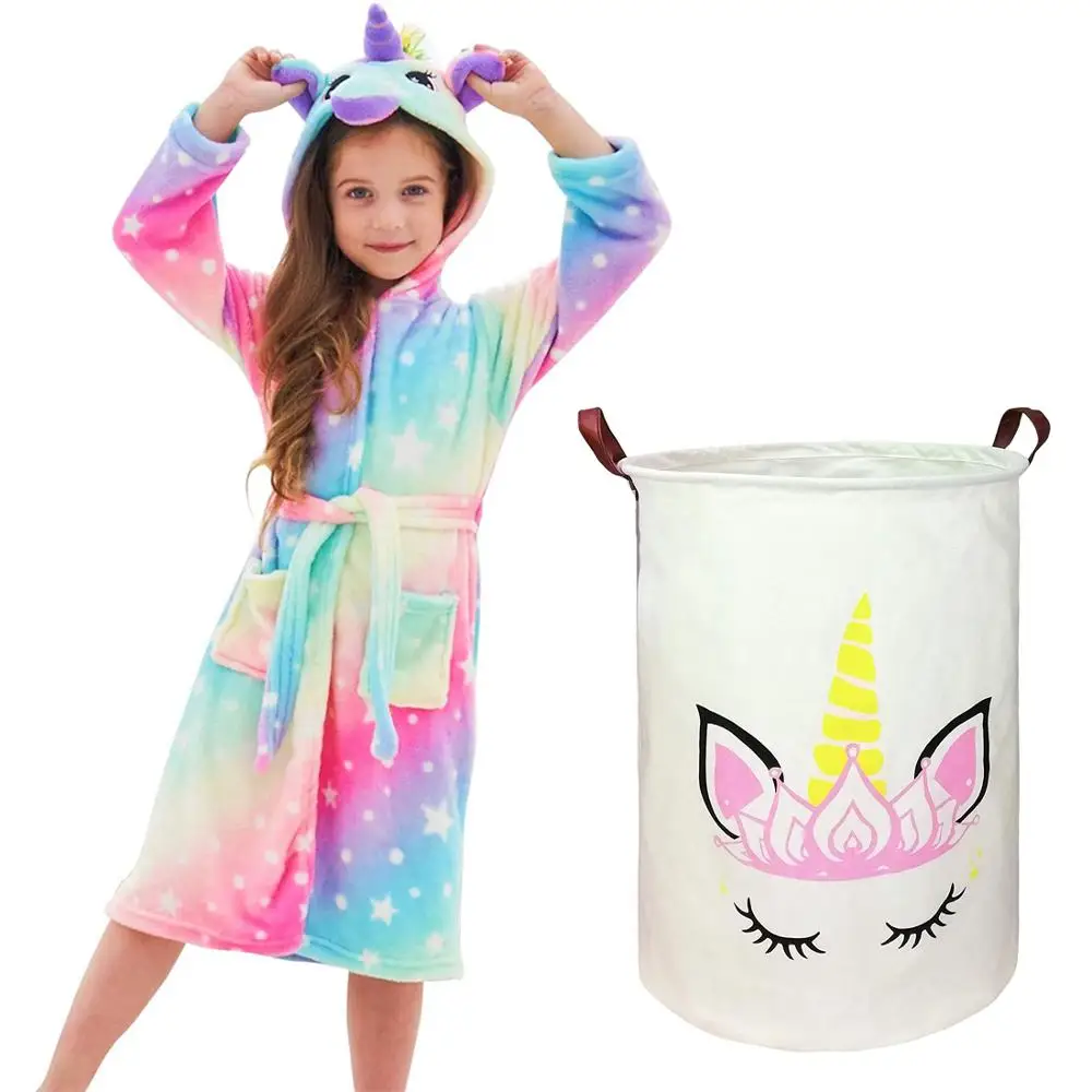 Unicorn Hooded Bathrobe with Storage Bin, Collapsible Organizer Basket for Laundry Hamper,Toy Bins, Baby Nursery, Girl Gifts
Unicorn Hooded Bathrobe with Storage Bin, Collapsible Organizer Basket for Laundry Hamper,Toy Bins, Baby Nursery, Girl Gifts