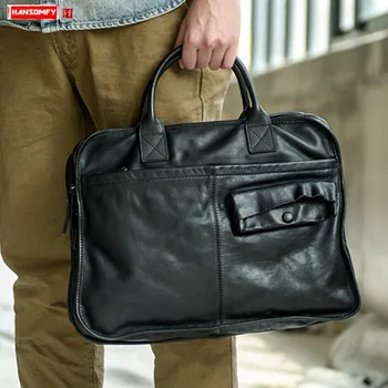 Leather Men's Briefcase Men Cross Section Casual Handbags Computer Bag High-end Retro Soft Black Leather Portable Business Bags
Leather Men's Briefcase Men Cross Section Casual Handbags Computer Bag High-end Retro Soft Black Leather Portable Business Bags