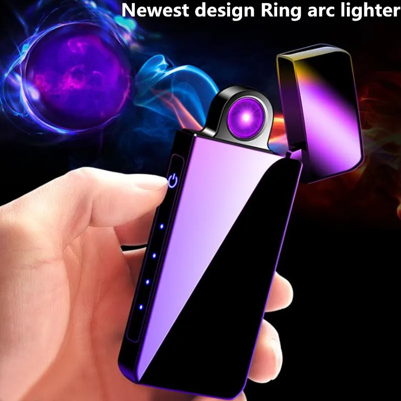 Newest Creative Ring arc lighter Touch Switch Plasma Cigarette lighter USB charging Windproof flameless Electronic lighters
Newest Creative Ring arc lighter Touch Switch Plasma Cigarette lighter USB charging Windproof flameless Electronic lighters