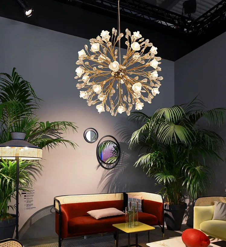 Nordic Crystal Chandeliers Lighting Postmodern LED Dandelion Round Pendant Hanging Lamp Bedroom Living Room Lights Lustre
Nordic Crystal Chandeliers Lighting Postmodern LED Dandelion Round Pendant Hanging Lamp Bedroom Living Room Lights Lustre