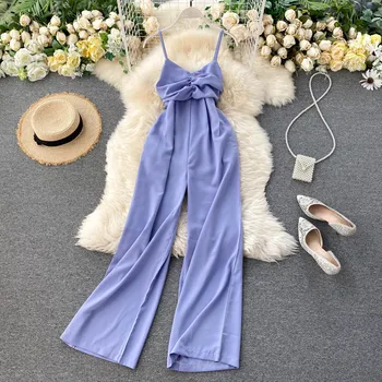 New Pleated Chest Sexy Backless Jumpsuit Summer Wear for Women Lady Sleeveless Solid Color Fashion Wide Leg Overalls N457
New Pleated Chest Sexy Backless Jumpsuit Summer Wear for Women Lady Sleeveless Solid Color Fashion Wide Leg Overalls N457