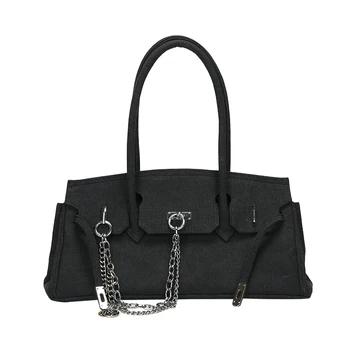 2020 New Arrival Women‘s Bag Trend Fashion Solid Baguette Bags Large Capacity Canvas Bag Easy Matching Lady Chain Shoulder Bag
2020 New Arrival Women‘s Bag Trend Fashion Solid Baguette Bags Large Capacity Canvas Bag Easy Matching Lady Chain Shoulder Bag