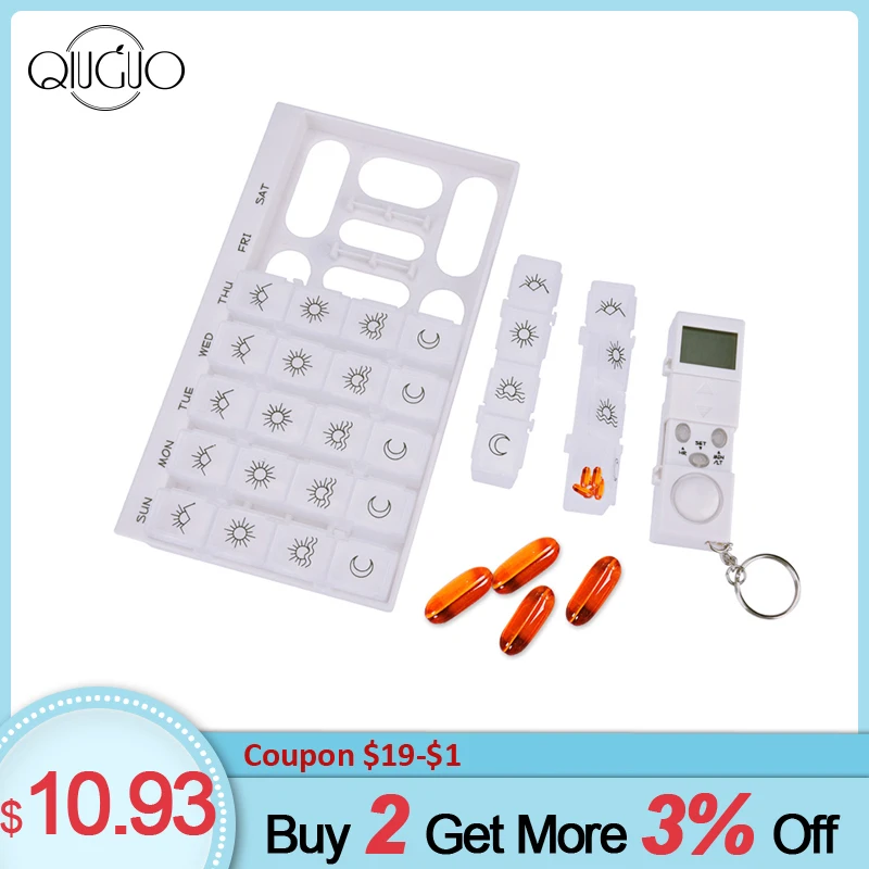 Transparent 28 Squares Pill Box 7 Days Medicine Storage Organizer Case Tablets LED Timer Reminder Pill Container Box
Transparent 28 Squares Pill Box 7 Days Medicine Storage Organizer Case Tablets LED Timer Reminder Pill Container Box